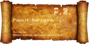 Papszt Marianna névjegykártya